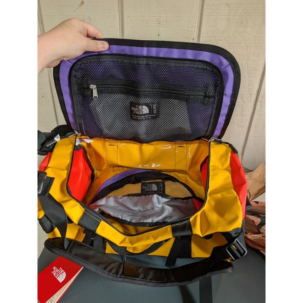 The North Face Base Camp Duffel XS 31L Summit Gold Red Purple Backpack Straps